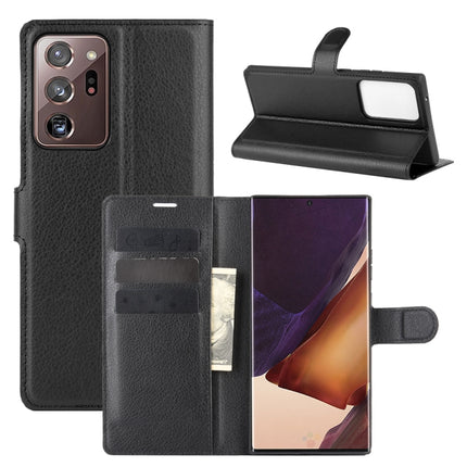 For Samsung Galaxy Note20 Ultra Litchi Texture Horizontal Flip Protective Case with Holder & Card Slots & Wallet(Black)-garmade.com