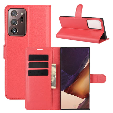 For Samsung Galaxy Note20 Ultra Litchi Texture Horizontal Flip Protective Case with Holder & Card Slots & Wallet(Red)-garmade.com