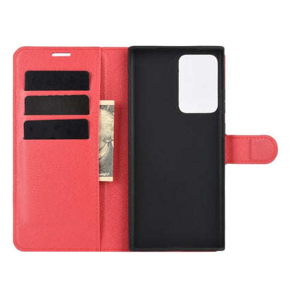 For Samsung Galaxy Note20 Ultra Litchi Texture Horizontal Flip Protective Case with Holder & Card Slots & Wallet(Red)-garmade.com