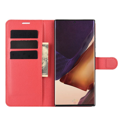 For Samsung Galaxy Note20 Ultra Litchi Texture Horizontal Flip Protective Case with Holder & Card Slots & Wallet(Red)-garmade.com