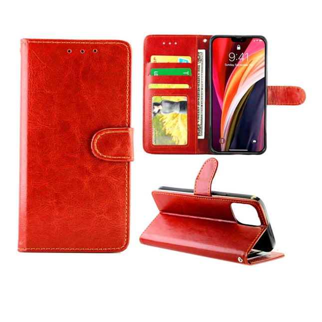 For iPhone 12 / 12 Pro Crazy Horse Texture Leather Horizontal Flip Protective Case with Holder & Card Slots & Wallet & Photo Frame(Brown)-garmade.com