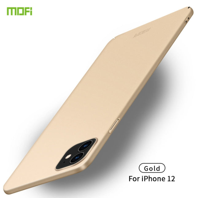 For iPhone 12 mini MOFI Frosted PC Ultra-thin Hard Case(Gold)-garmade.com