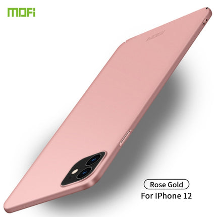 For iPhone 12 mini MOFI Frosted PC Ultra-thin Hard Case(Rose gold)-garmade.com