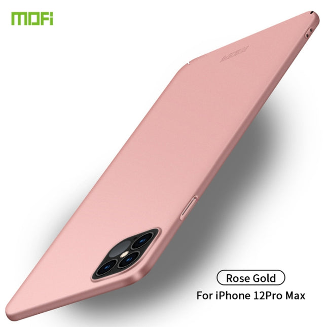 For iPhone 12 Pro Max MOFI Frosted PC Ultra-thin Hard Case(Rose gold)-garmade.com