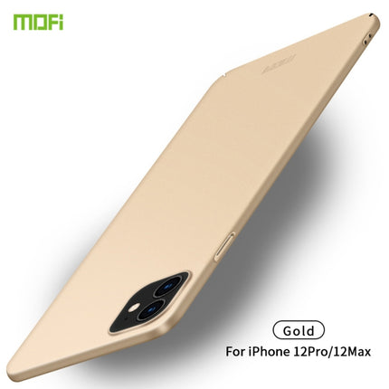 For iPhone 12 / 12 Pro MOFI Frosted PC Ultra-thin Hard Case(Gold)-garmade.com
