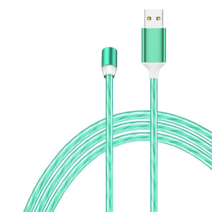 2 in 1 USB to 8 Pin + Type-C / USB-C Magnetic Absorption Colorful Streamer Mobile Phone Charging Cable, Length: 1m(Green Light)-garmade.com