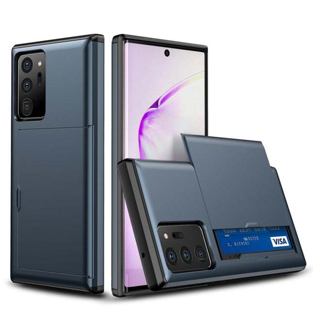 For Samsung Note20 Ultra Shockproof Rugged Armor Protective Case with Card Slot(Dark Blue)-garmade.com