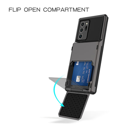 For Samsung Galaxy Note20 Scratch-Resistant Shockproof Heavy Duty Rugged Armor Protective Case with Card Slot(Dark Grey)-garmade.com