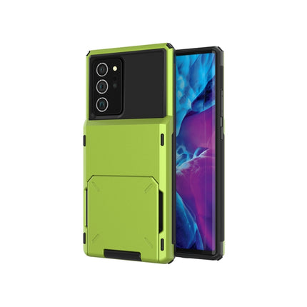 For Samsung Galaxy Note20 Scratch-Resistant Shockproof Heavy Duty Rugged Armor Protective Case with Card Slot(Green)-garmade.com