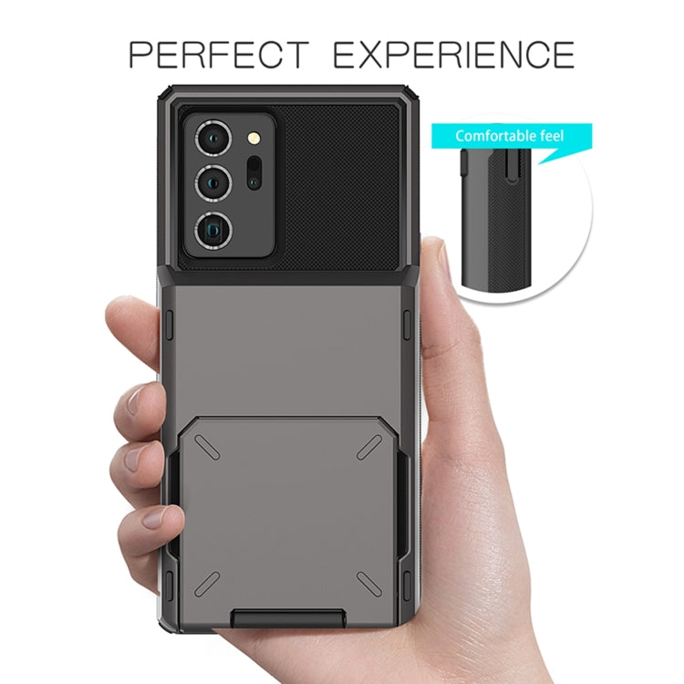 For Samsung Galaxy Note20 Scratch-Resistant Shockproof Heavy Duty Rugged Armor Protective Case with Card Slot(Green)-garmade.com
