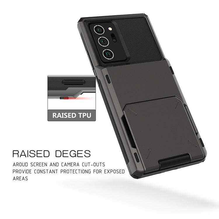 For Samsung Galaxy Note20 Scratch-Resistant Shockproof Heavy Duty Rugged Armor Protective Case with Card Slot(Green)-garmade.com