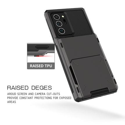For Samsung Galaxy Note20 Ultra Scratch-Resistant Shockproof Heavy Duty Rugged Armor Protective Case with Card Slot(Dark Grey)-garmade.com