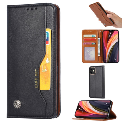 For iPhone 12 / 12 Pro Knead Skin Texture Horizontal Flip Leather Case with Photo Frame & Holder & Card Slots & Wallet(Black)-garmade.com