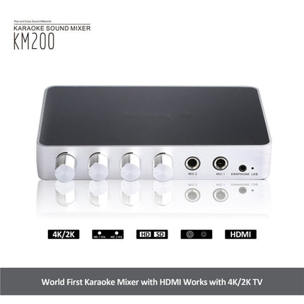 KM200 Portable Digital Stereo Audio Echo System Machine HDMI Karaoke Mixer Amplifier 4K/2K TV PC Home Theater-garmade.com