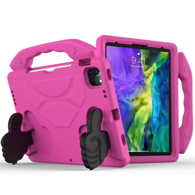 For iPad Pro 11 2020 EVA Shockproof Tablet Case with Thumb Bracket(Rose Red)-garmade.com