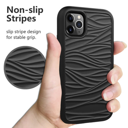 For iPhone 11 Wave Pattern 3 in 1 Silicone+PC Shockproof Protective Case(Black)-garmade.com