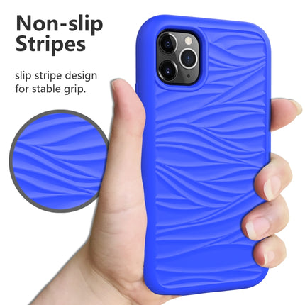 For iPhone 11 Wave Pattern 3 in 1 Silicone+PC Shockproof Protective Case(Blue+Olivine)-garmade.com