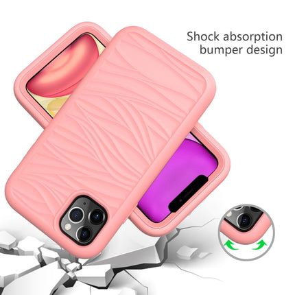 For iPhone 11 Wave Pattern 3 in 1 Silicone+PC Shockproof Protective Case(Rose Gold)-garmade.com