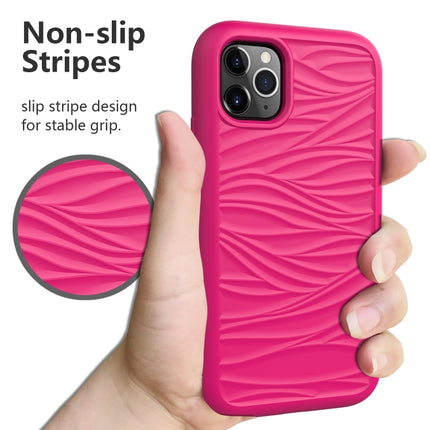 For iPhone 11 Wave Pattern 3 in 1 Silicone+PC Shockproof Protective Case(Hot Pink)-garmade.com