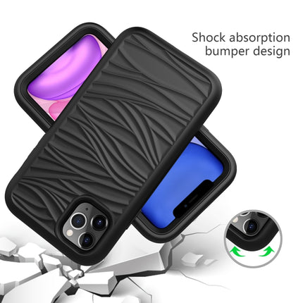 For iPhone 11 Pro Wave Pattern 3 in 1 Silicone+PC Shockproof Protective Case(Black)-garmade.com