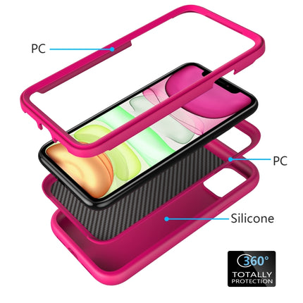 For iPhone 11 Pro Wave Pattern 3 in 1 Silicone+PC Shockproof Protective Case(Hot Pink)-garmade.com