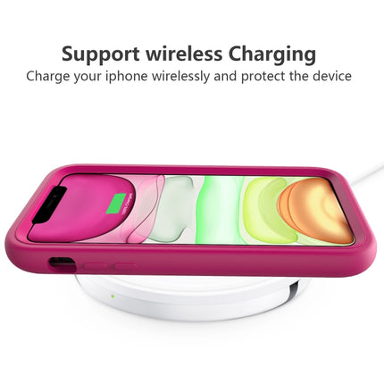 For iPhone 11 Pro Max Wave Pattern 3 in 1 Silicone+PC Shockproof Protective Case(Hot Pink)-garmade.com