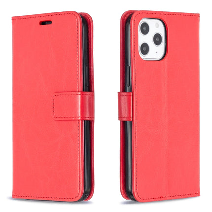 For iPhone 12 Pro Max Crazy Horse Texture Horizontal Flip Leather Case with Holder & Card Slots & Wallet & Photo Frame(Red)-garmade.com