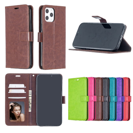 For iPhone 12 Pro Max Crazy Horse Texture Horizontal Flip Leather Case with Holder & Card Slots & Wallet & Photo Frame(Brown)-garmade.com