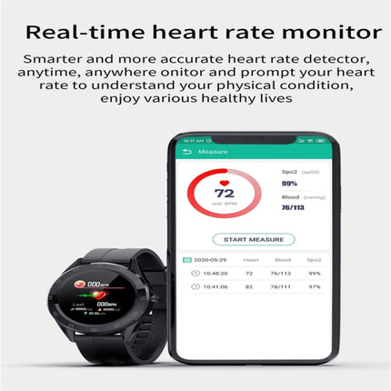 Y10 1.54inch Color Screen Smart Watch IP68 Waterproof,Support Heart Rate Monitoring/Blood Pressure Monitoring/Blood Oxygen Monitoring/Sleep Monitoring(Coffee)-garmade.com
