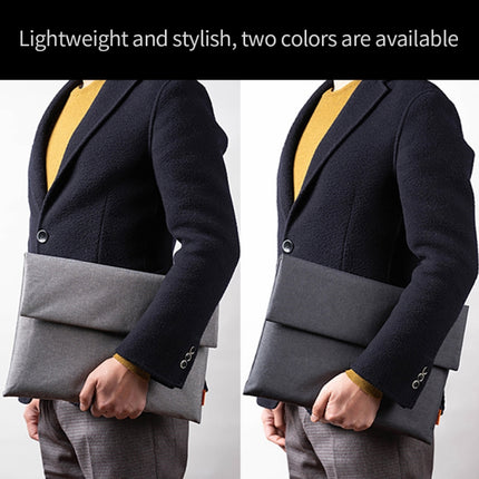 POFOKO Cloth Pattern Laptop Liner Bag Canvas Business Waterproof Computer Bag Briefcase, Size:13.3 inch( Light Grey)-garmade.com