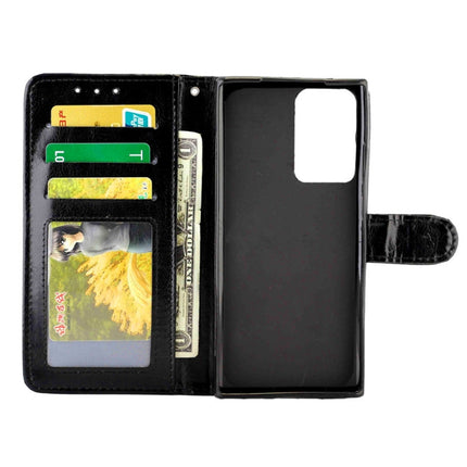 For Samsung Galaxy Note20 Ultra 5G Crazy Horse Texture Leather Horizontal Flip Protective Case with Holder & Card Slots & Wallet & Photo Frame(Black)-garmade.com