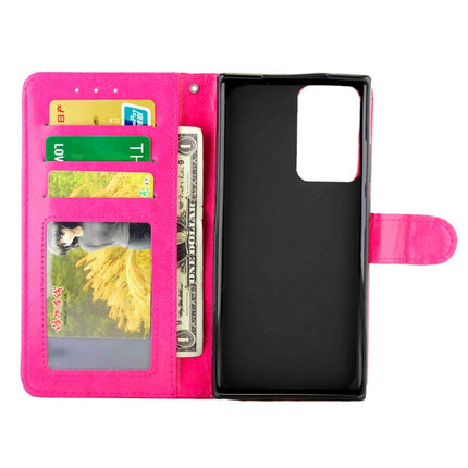 For Samsung Galaxy Note20 Ultra 5G Crazy Horse Texture Leather Horizontal Flip Protective Case with Holder & Card Slots & Wallet & Photo Frame(Magenta)-garmade.com