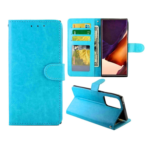 For Samsung Galaxy Note20 Ultra 5G Crazy Horse Texture Leather Horizontal Flip Protective Case with Holder & Card Slots & Wallet & Photo Frame(baby Blue)-garmade.com