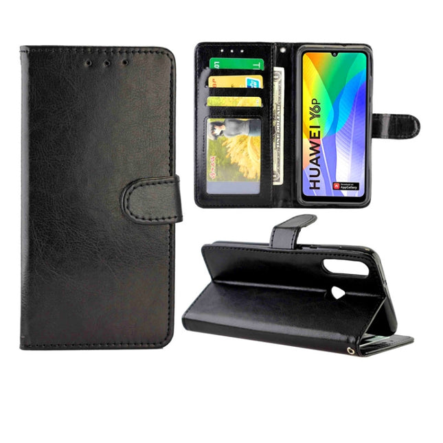 For Huawei Y6p(2020) Crazy Horse Texture Leather Horizontal Flip Protective Case with Holder & Card Slots & Wallet & Photo Frame(Black)-garmade.com