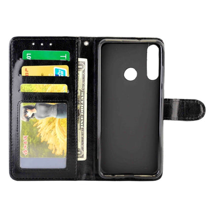 For Huawei Y6p(2020) Crazy Horse Texture Leather Horizontal Flip Protective Case with Holder & Card Slots & Wallet & Photo Frame(Black)-garmade.com