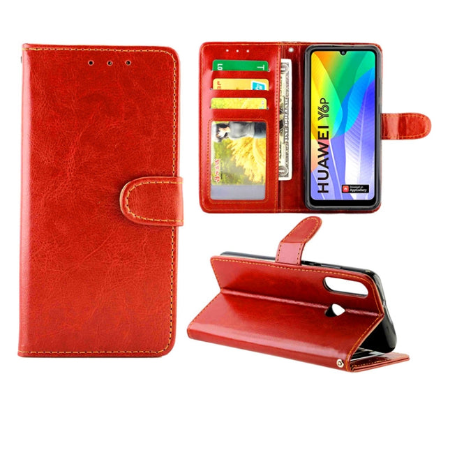 For Huawei Y6p(2020) Crazy Horse Texture Leather Horizontal Flip Protective Case with Holder & Card Slots & Wallet & Photo Frame(Brown)-garmade.com