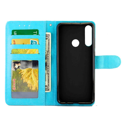 For Huawei Y6p(2020) Crazy Horse Texture Leather Horizontal Flip Protective Case with Holder & Card Slots & Wallet & Photo Frame(baby Blue)-garmade.com