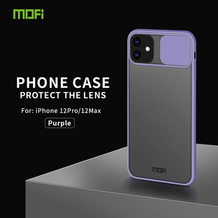 For iPhone 12 Pro Max MOFI Xing Dun Series Translucent Frosted PC + TPU Privacy Anti-glare Shockproof All-inclusive Protective Case(Purple)-garmade.com