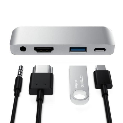 4 in 1 Type-C / USB-C to HDMI + AUX + USB + PD Type-C / USB-C HUB Adapter Multifunction HD Dock-garmade.com