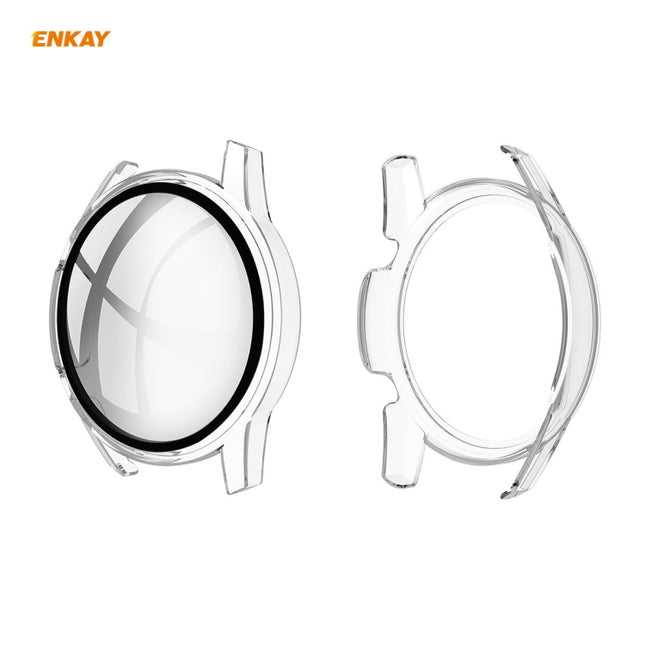 For Huawei Watch GT 2 46mm ENKAY Hat-Prince ENK-AC8202 Full Coverage PC Frosted Case + 9H Tempered Glass Protector(Transparent)-garmade.com
