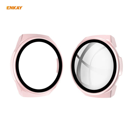 For Huawei Watch GT 2e 46mm ENKAY Hat-Prince ENK-AC8203 Full Coverage PC Frosted Case + 9H Tempered Glass Film(Pink)-garmade.com