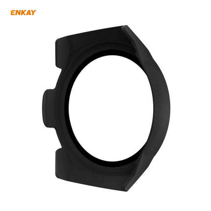For Huawei Watch GT 2e 46mm ENKAY Hat-Prince ENK-AC8203 Full Coverage PC Frosted Case + 9H Tempered Glass Film(Black)-garmade.com
