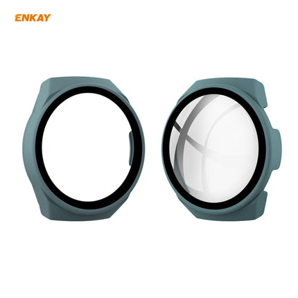 For Huawei Watch GT 2e 46mm ENKAY Hat-Prince ENK-AC8203 Full Coverage PC Frosted Case + 9H Tempered Glass Film(Green)-garmade.com