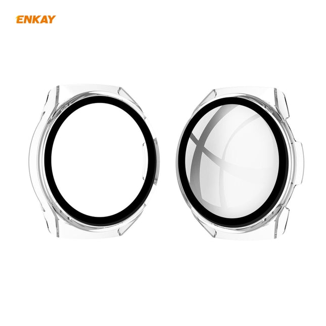 For Huawei Watch GT 2e 46mm ENKAY Hat-Prince ENK-AC8203 Full Coverage PC Frosted Case + 9H Tempered Glass Film(Transparent)-garmade.com