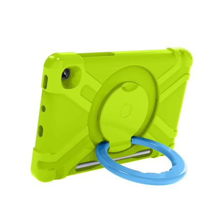 For Samsung Galaxy Tab S6 Lite P610 PC + Silicone Shockproof Combination Case with 360 Degree Rotating Holder & Handle & Pen Slot(Glass Green + Blue)-garmade.com