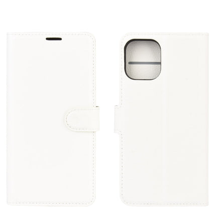 For iPhone 12 Pro Max Litchi Texture Horizontal Flip Protective Case with Holder & Card Slots & Wallet(White)-garmade.com