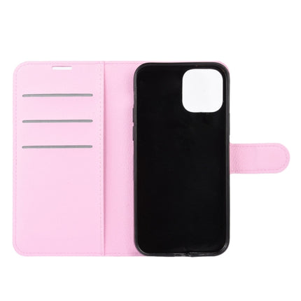 For iPhone 12 Pro Max Litchi Texture Horizontal Flip Protective Case with Holder & Card Slots & Wallet(Pink)-garmade.com
