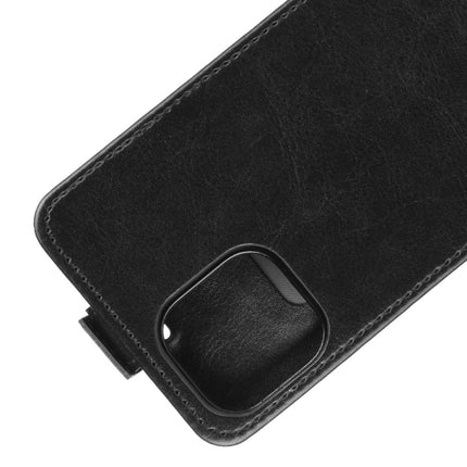 For iPhone 12 Pro Max R64 Texture Single Vertical Flip Leather Protective Case with Card Slots & Photo Frame(Black)-garmade.com