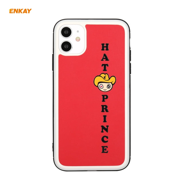 For iPhone 11 Hat-Prince ENKAY ENK-PC046 Cartoon Series PU Leather + PC Hard Slim Case Shockproof Cover(Red)-garmade.com