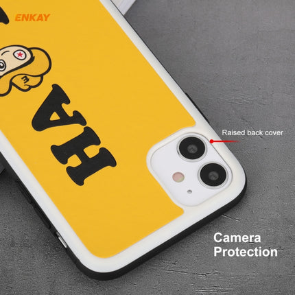 For iPhone 11 Hat-Prince ENKAY ENK-PC046 Cartoon Series PU Leather + PC Hard Slim Case Shockproof Cover(Yellow)-garmade.com